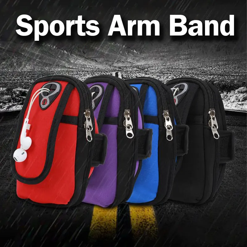 

2019 New 5 Inch Sports Jogging Gym Armband Running Bag Arm Wrist Band Mobile Phone Case Holder Outdoor Waterproof Nylon Hand Bag