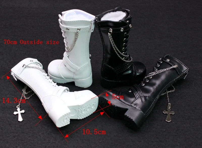 70 см, 1/3, 1/4, женские, мужские, для мальчиков и девочек, SD AOD DOD BJD MSD Dollfie, обувь из искусственной кожи, черные, белые ботинки, YG020