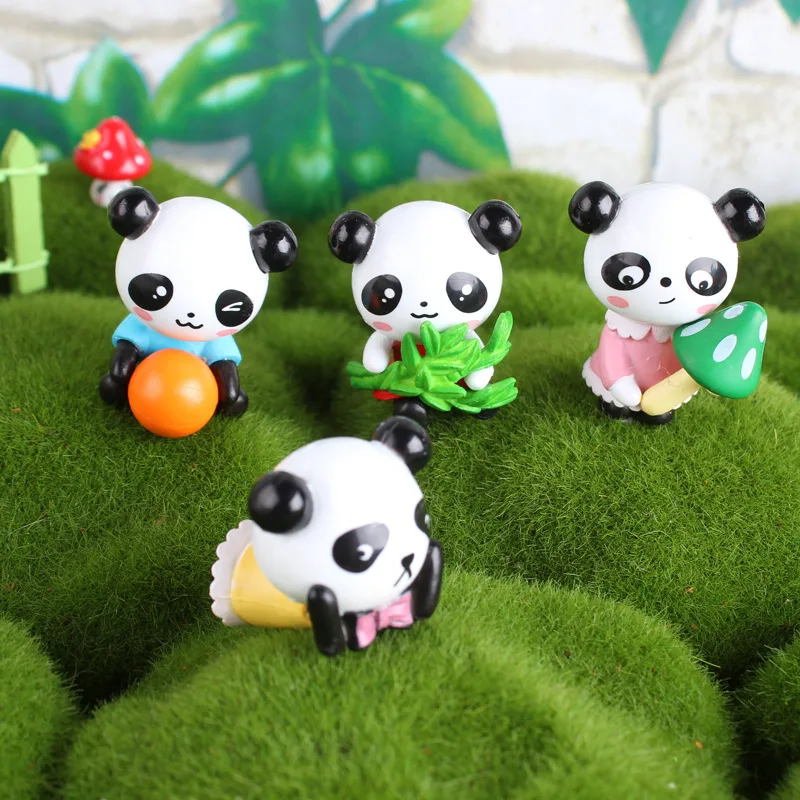 Новое поступление 4 шт./компл. милые мини 3 5 см DIY украшения Панда Фигурка Игрушка