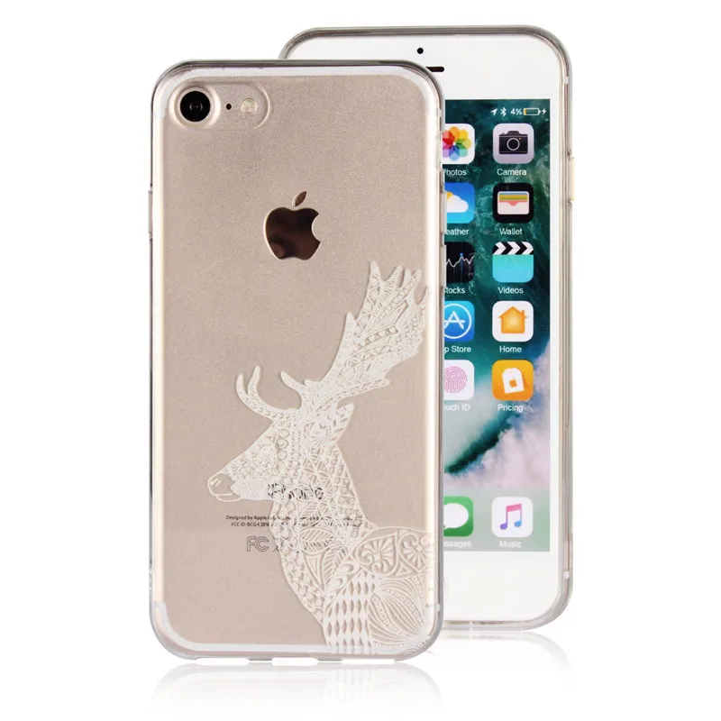 Cute Deer Style Lightweight Ultra Thin TPU Cover For IPhone 7 Patterned Transparent Case Phone Accessories Hoesje Coque Carcasa |