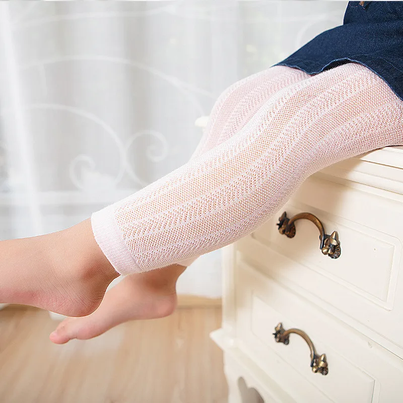 Newborn Baby Tight Summer Mesh Thin Cotton Baby Girl Tights Solid Toddler Infant Dance Pantyhose Age for 0-4Y