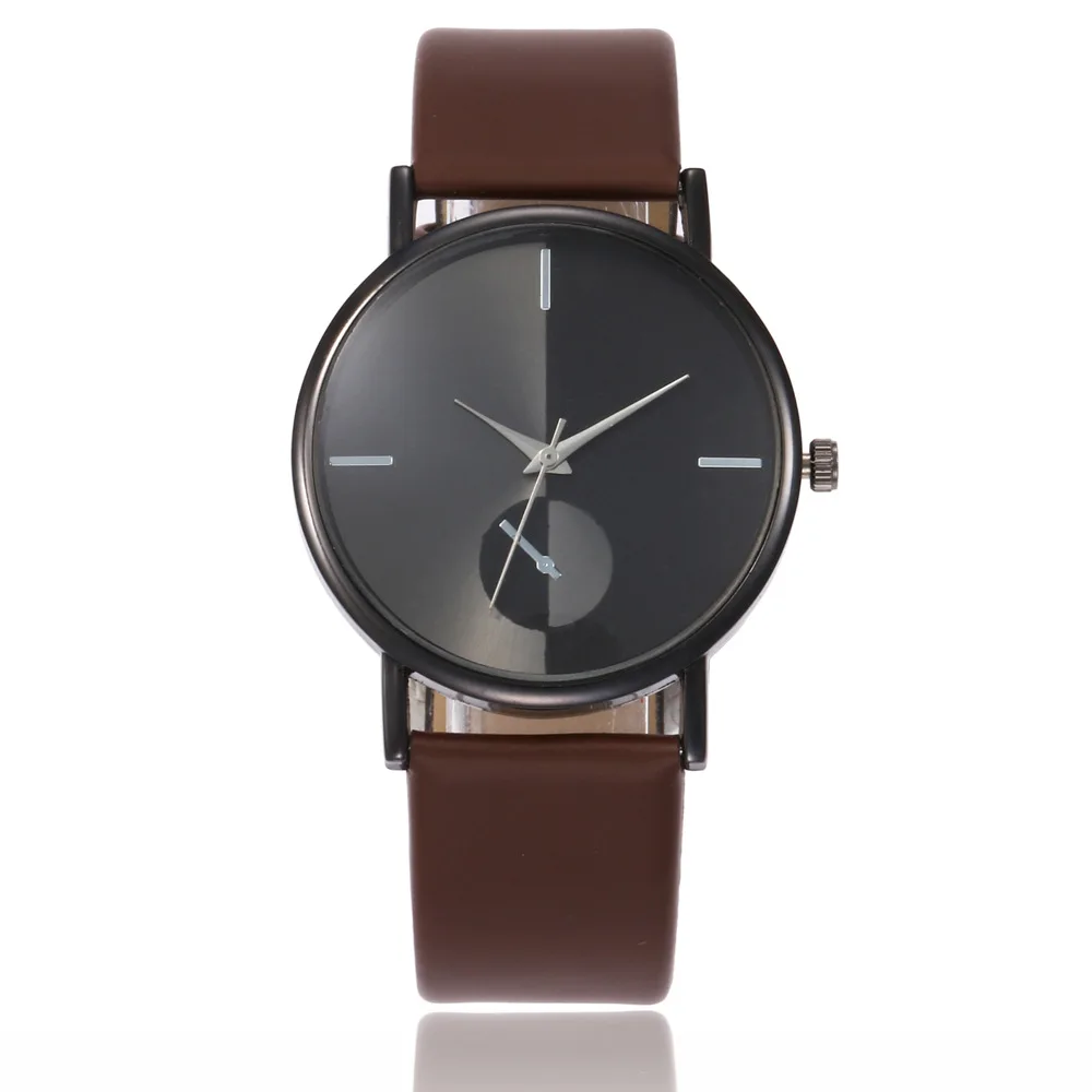 Brown Black Роскошные кожаные часы женские креативные Модные кварцевые часы Reloj Mujer женские наручные часы Bayan Kol Saati XFCS Прямая поставка - Цвет: Brown Black