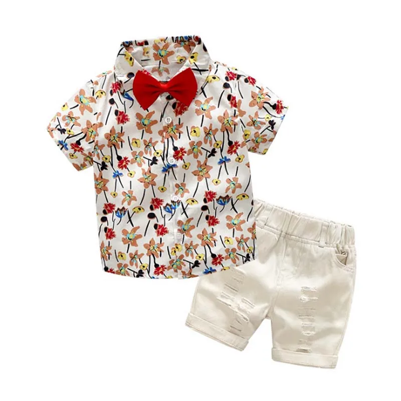 BibiCola/комплекты одежды для мальчиков коллекция года, новая летняя одежда для мальчиков модная детская футболка в полоску с отворотами+ штаны, 2 предмета, детская одежда