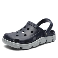 Мужские сандалии Crok Adulto Сабо Crocse черепки обувь EVA; сандалии; сезон лето; пляжные обувь, Тапочки Cholas hombre Bayaband с рисунком «крокодил»