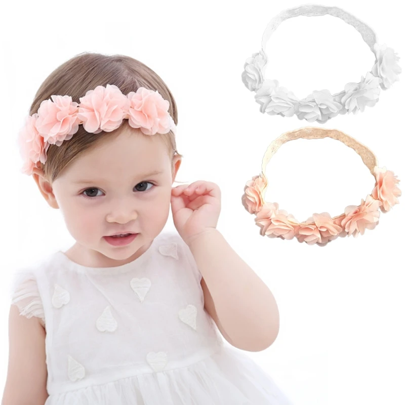 

Baby Girls Flower Headband Photography Props Children Headdress Elastic Headband