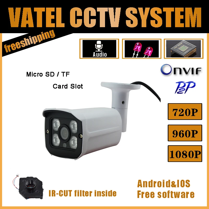 720P IP Camera Micro SD TF Card CCTV Network P2P Onvif Security Camera ip 960P 1080P SONY322 Waterproof Surveillance camera