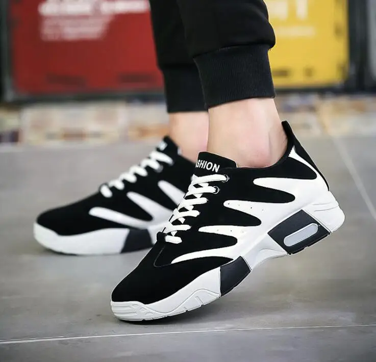 New Fashion Style Men Casual Shoes black white Lace Up Men Sneakers Comfortable Outdoor Men