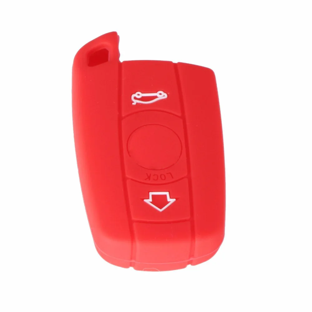 Силиконовый чехол для ключей KEYYOU для BMW 1 3 5 6 X серии Smart Fob держатель 3 кнопки E90 E91 E92 E60 - Количество кнопок: RED