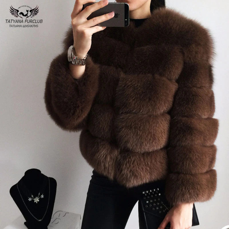 

Short Real Silver Fox Fur Coats For Women Thick Warm Genuine Fur For Female Luxury Rich Fur Down Coat Natural Fox Fur Coat 10408