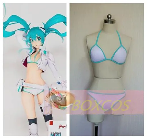 Vocaloid Racing Girl Miku аниме сделанный на заказ бикини Косплей Купальник|cosplay swimsuit|cosplay anime