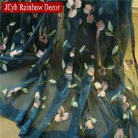 Floral Embroidered Sheer Tulle Curtains 2