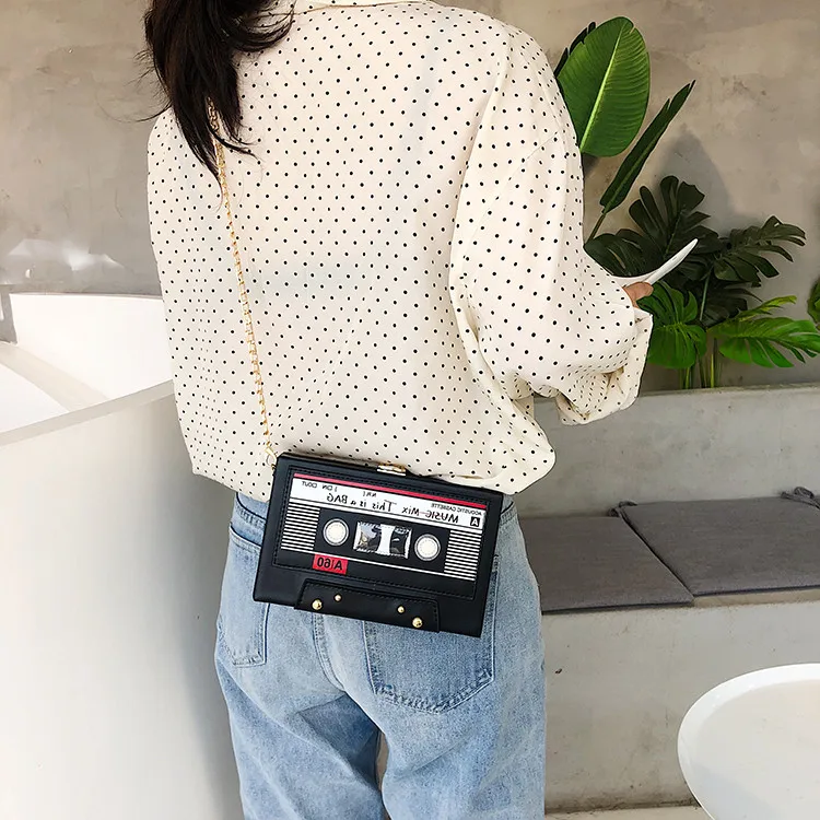 TOYOOSKY дизайнерская форма кассеты для женщин сумка на плечо винтажная цепь сумка через плечо клатч мини-Сумочка Дамская Вечерняя Сумка