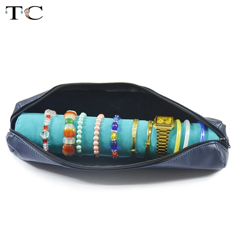 Jewelry Storage Portable Display Cases Organizer Jewellery Travel Roll for Watch and Bracelet Bag