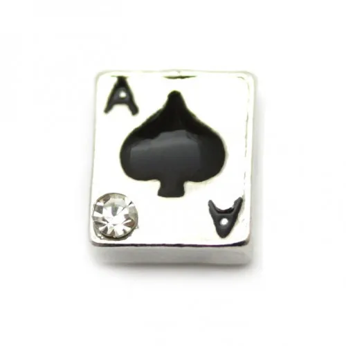 

20pcs/lot New Design spade A Floating Living Memory Charms For Floating Living Memory Locket