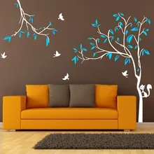 Hot Sale Giant Tree Birds Wall Stickers Removable Vinyl Wall Decal TV Background Nursery Kids Baby