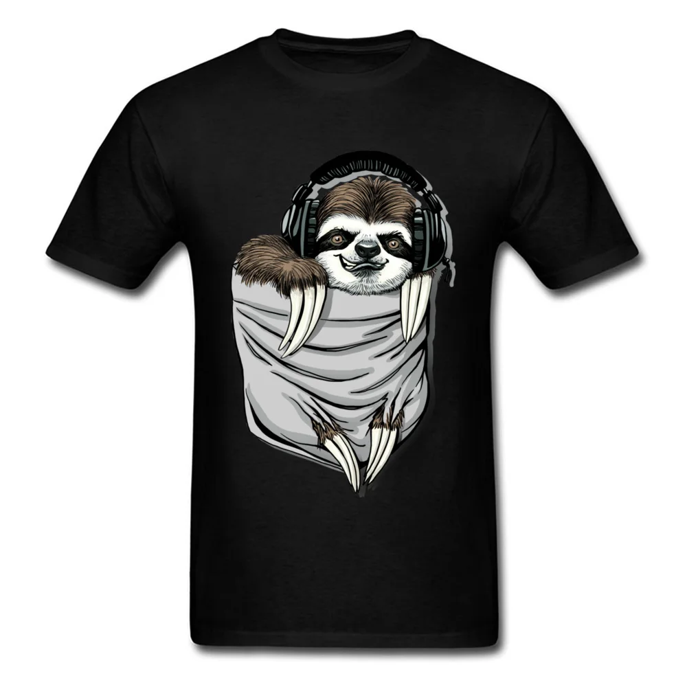 Sloth in My Pocket Men T-shirts 2018 Discount Geek Tops Shirt Cotton Crewneck Short Sleeve Summer Sweatshirts Thanksgiving Day Sloth in My Pocket black
