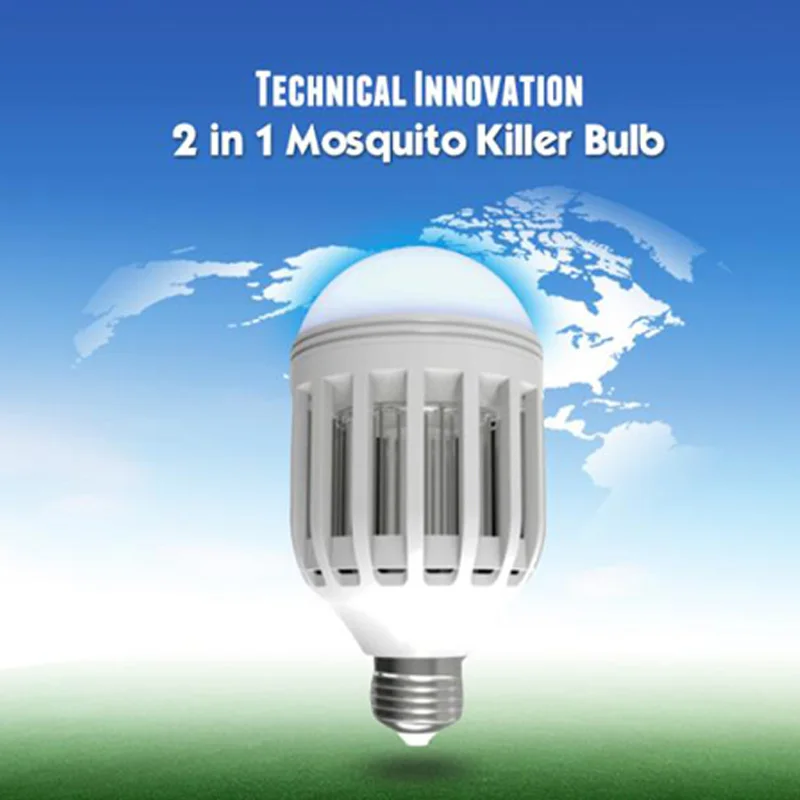 2 in 1 15W LED Bulb E27 Mosquito Killer Lamp 110V 220V Electric Trap Mosquito Killer Light for outdoor camping sleepping lamps (8)
