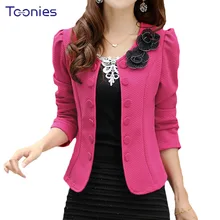 2018 Double Breasted Floral Blaser Women Suits Elegant Suit Jacket Casual Blaser Plus Size Cape Mujer Black Pink White Jaqueta