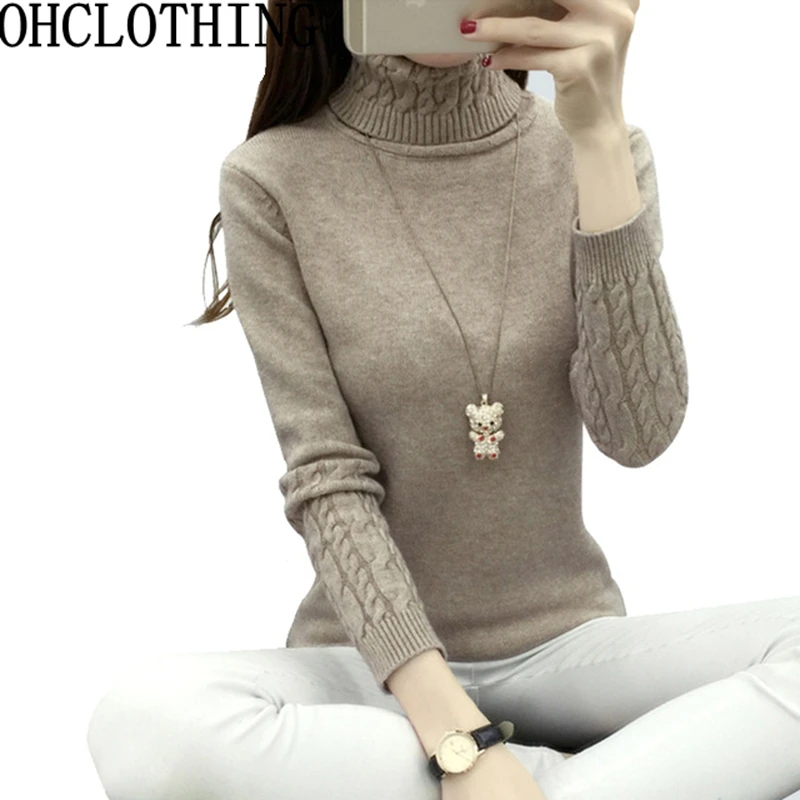 

New autumn Winter Women Sweaters and Pullovers Fashion turtleneck Sweater Women twisted thickening slim pullover sweater