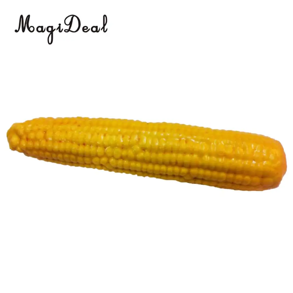 MagiDeal Realistic Fake Corn Artificial Decorative Vegetables Home Kitchen Decor Vintage Rubberized Plastic Corn