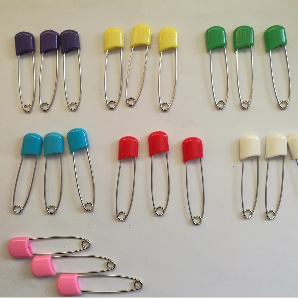 15pcs Safety Hold Locking Baby Cloth Nappy Diaper Dress Cloth Shower Pins 