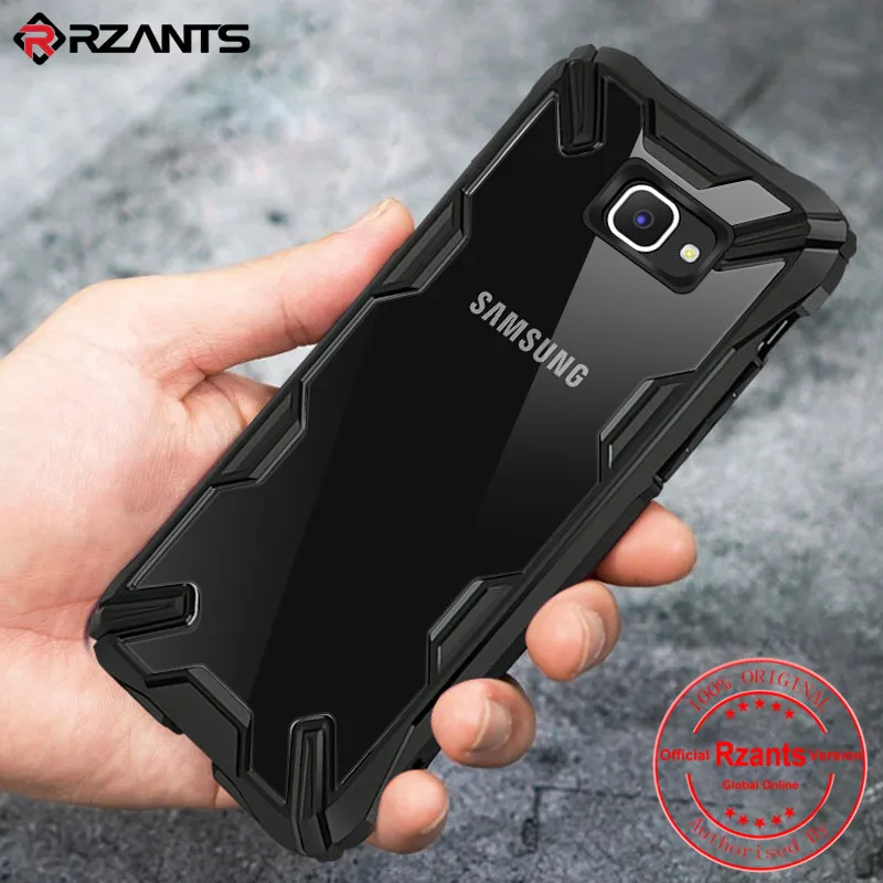 

Rzants Phone Case For Samsung Galaxy J7 Prime Case Crystal Transparent Hard Back Shockproof Reinforced Corner Rugged Slim Cover