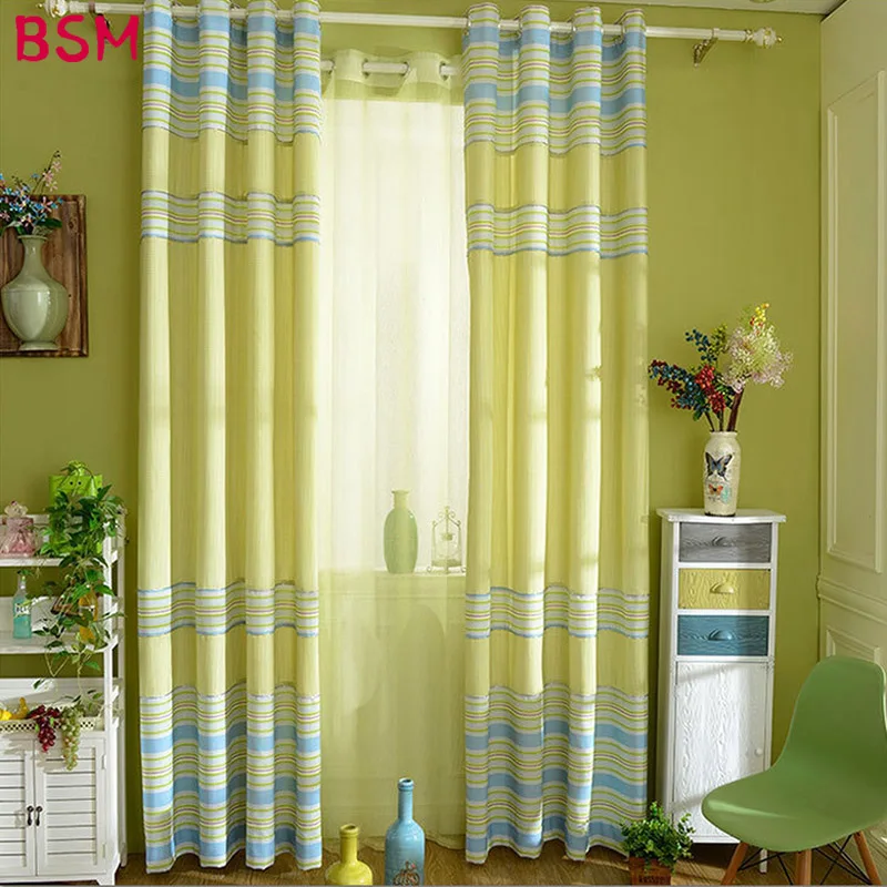 

Kids Yellow Green Curtains Panel Dining Room Drapes Curtains For Living Room Partition Curtain Bedroom Living Room AWB0111