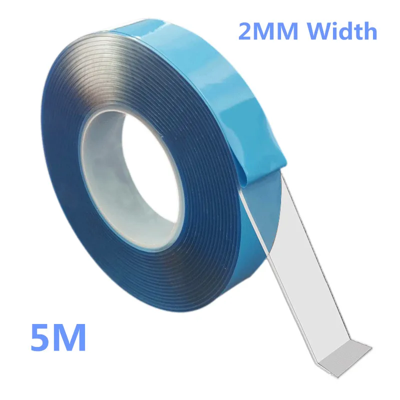 2MM 5M blue Многофункциональный двухсторонний Nano лента геля ПУ не оставляющая следов лента моющийся с адгезионным покрытием лента домашняя противоскользящая обувь; Фиксированный 1/2/3/5 M многоразового использования - Цвет: 2MM 5M blue