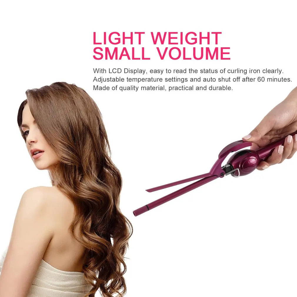 

Professional Curling Iron LCD Display Dry/Wet Amphibious Anti-burn Construction With Adjustable Temperature Settings EU Plug