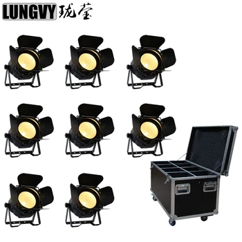 

Free Shipping 8pcs/Lot With Flight Case LED Par Light COB 200W Warm Cold White Cob LED Par Can Light For Disco Stage