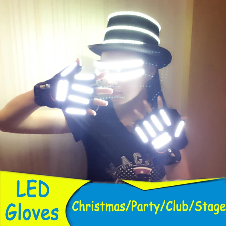 

Newest Led Laser Gloves and Led glasses Cool Shine Luminous Gloves Performance Stage Dancer Bar Club Party Show Equipment