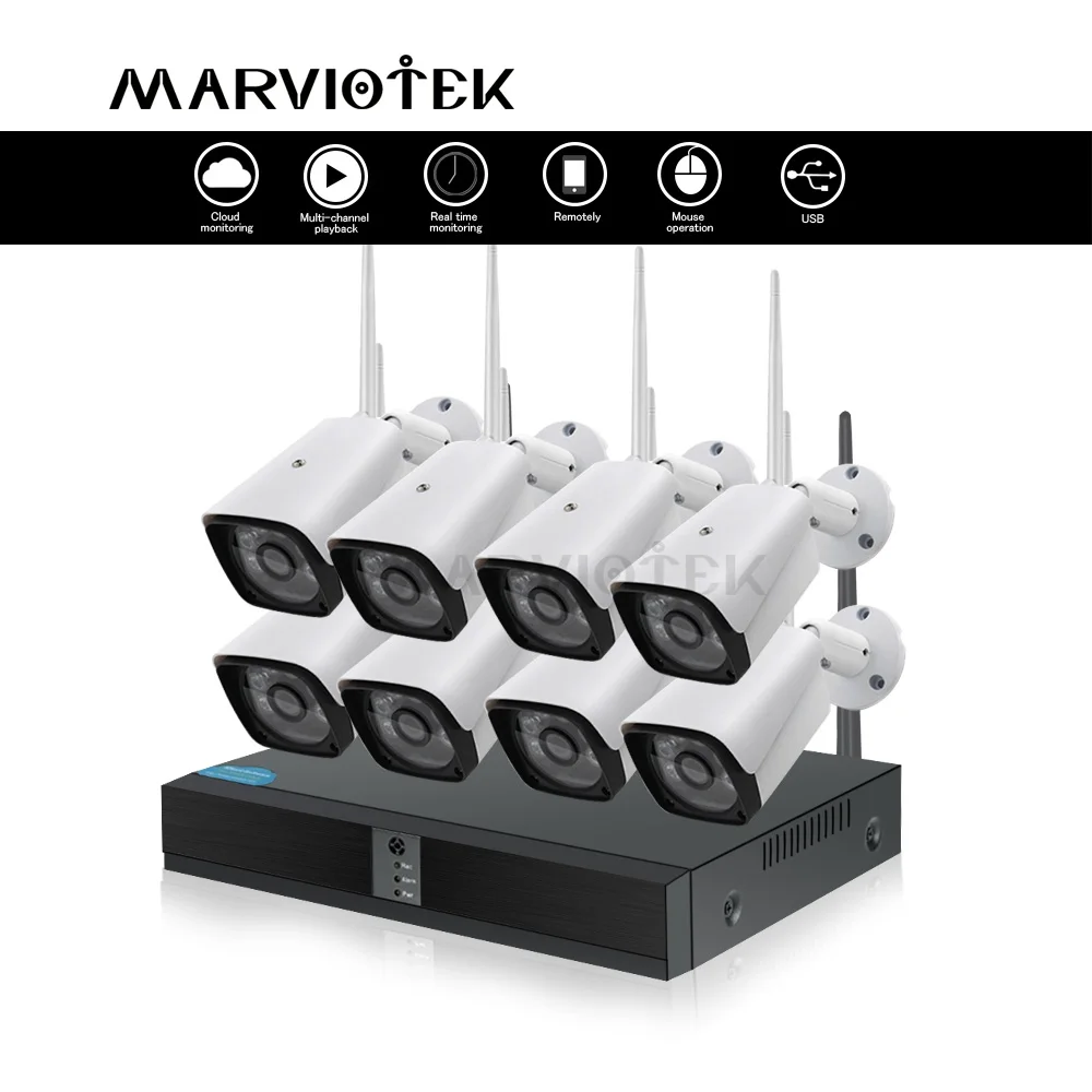 4CH 1080P HD Беспроводная система безопасности ip камера WiFi DVR комплект камер