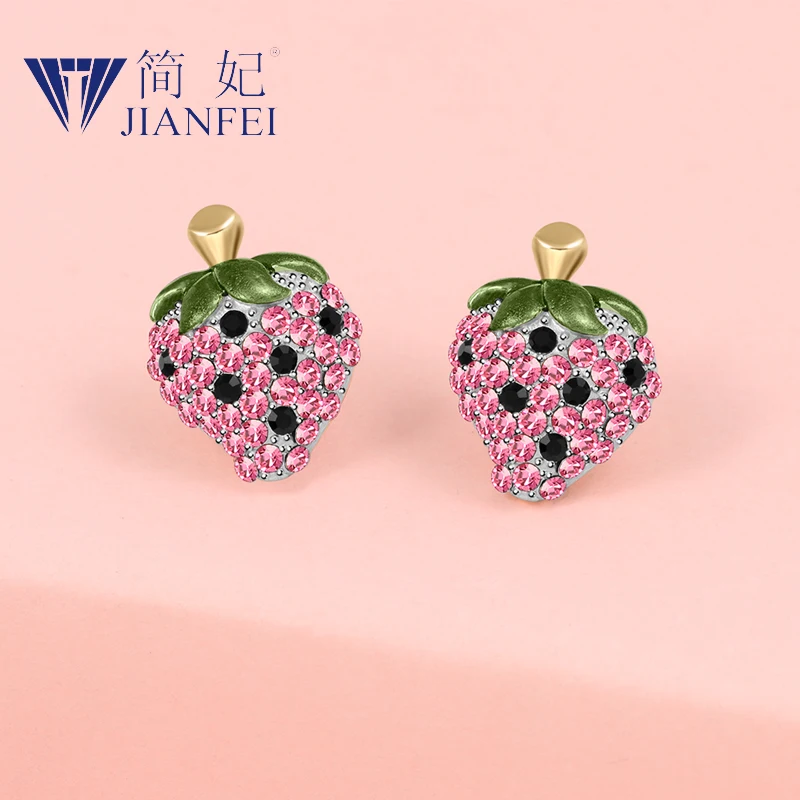 

Pink strawberry 925 sterling silver needle Simplicity Fashion Graceful Earrings For Woman Girls Fashion Jewelry Gift 7