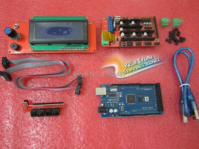 Mega 2560 R3 Mega2560 REV3 + 1pcs RAMPS 1.4 Controller +RAMPS 1.4 2004 LCD control 3D Printer for arduino kit Reprap MendelPrusa