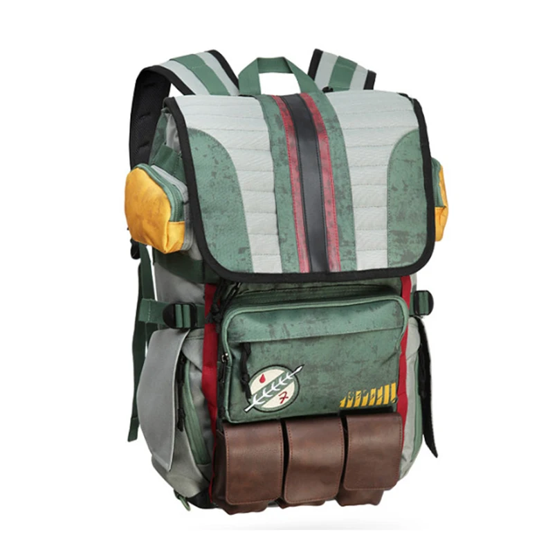 

Star Wars backpack cow good quality war Pofete backpack standard multi-pocket design army green