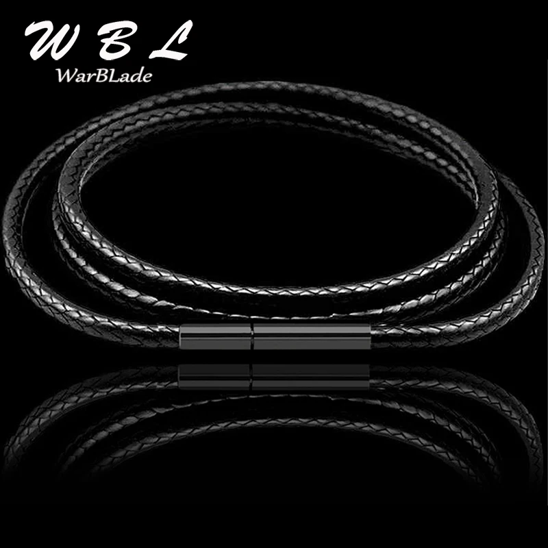 

High Quality Necklace Cord 1.5mm 2mm 3mm Leather Cord Wax Rope Chain With Stainless Steel Clasp For DIY Necklace Jewelry Making