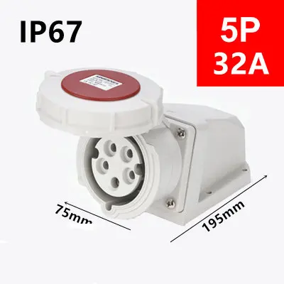 32A IP67 водонепроницаемая электрическая промышленная розетка 3P 4P 5P мужской/женский Промышленный разъем - Цвет: Красный