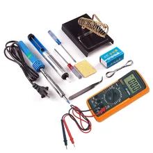10 в 1 Электрический паяльник для подключения к 220 V/110 V 60 W DT9205A цифровой мультиметр инструмент для начинающих комплект