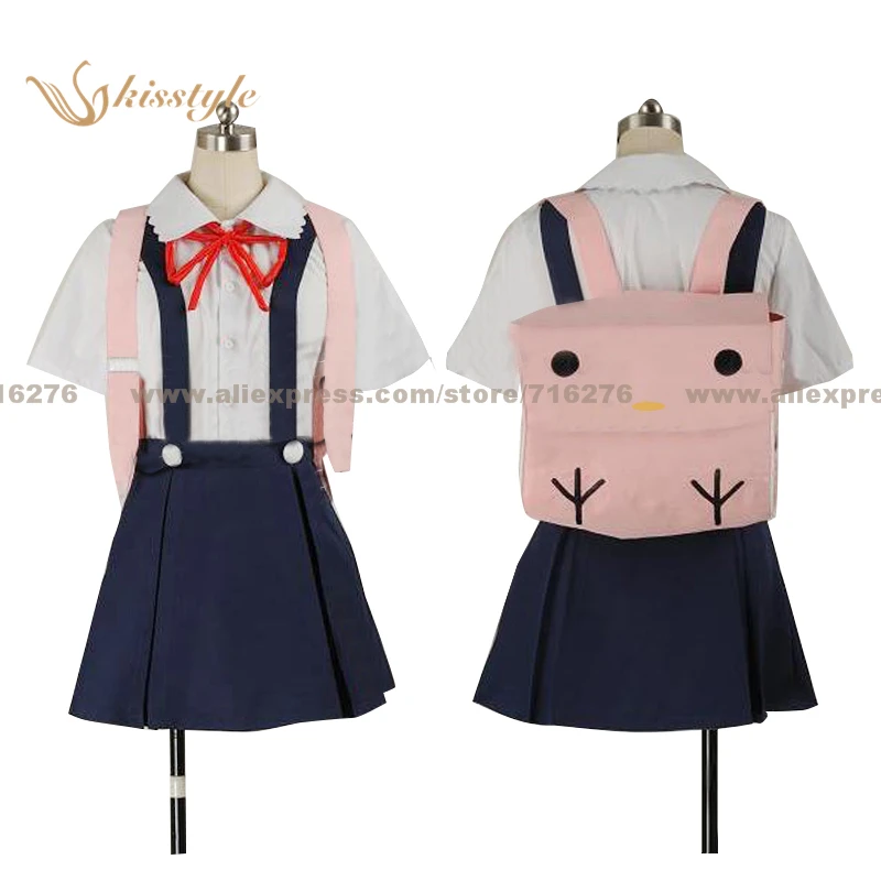 

Kisstyle Fashion Bakemonogatari Monstory Monogatari Hachikuji Mayoi Uniform Cloth Cosplay Costume with bag,Customized Accepted