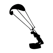 10.5cm*13.8cm Kitesurfing Fashion Car-Styling Motorcycle Stickers Black/Silver S3-5556
