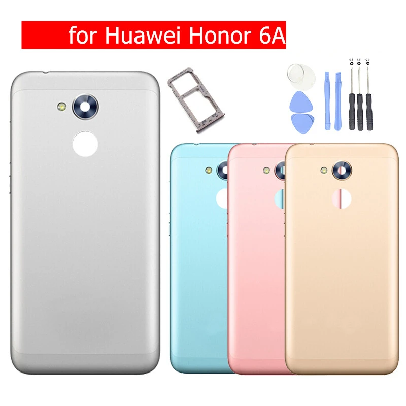 Для huawei Honor 6A Play батарея задняя крышка корпус металлический задняя дверь камера Стекло Лоток для карт держатель Ремонт Запасные части