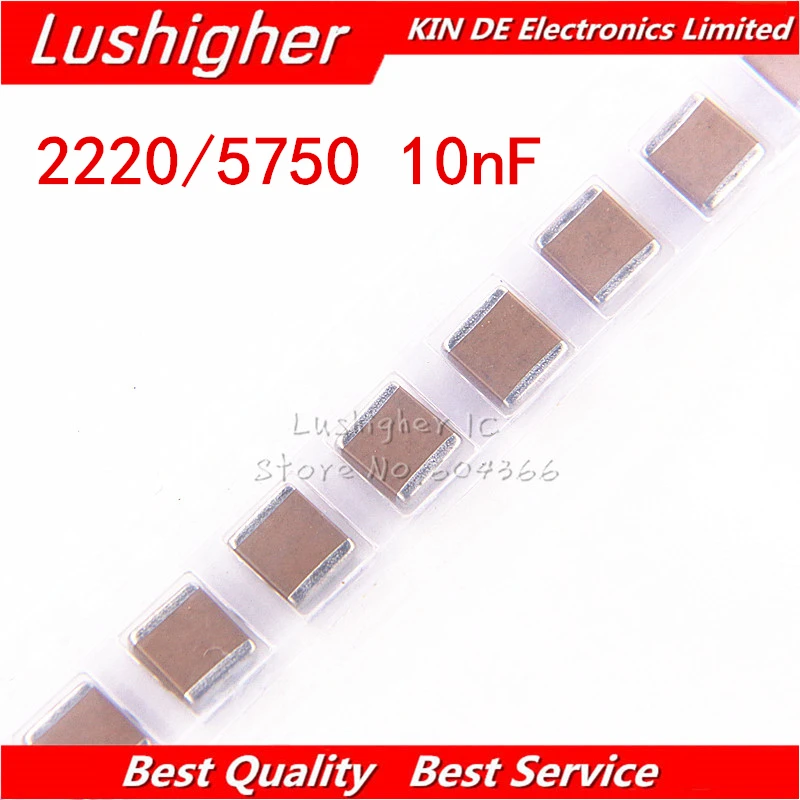 5 шт. 2220 5750 10nf 0 01 мкФ 103K 1000V 1KV X7R 10% SMD многослойный керамический