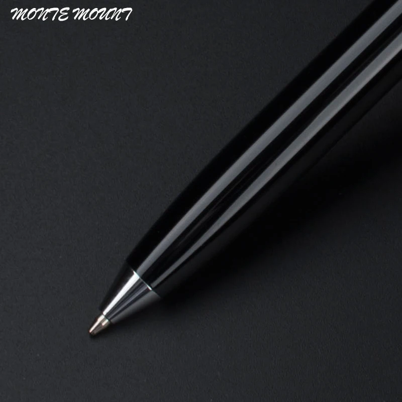 Монте высокое качество офисные школьные канцелярские принадлежности черный серебряный зажим Выгравированный баррель Роскошная шариковая ручка