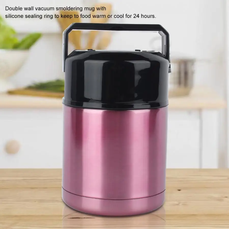 

Portable 800ml Stainless Steel Vacuum Thermos Lunch Box Smoldering Mug Insulated Soup Container For Kids Office Lunchbox