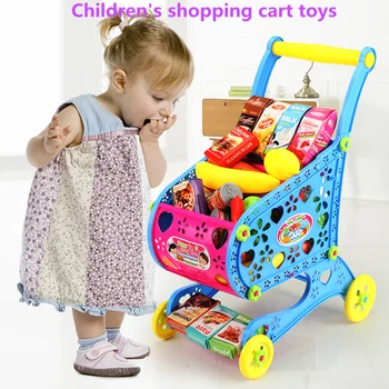 

Children's Simulated Shopping Cart Home-to-Home Game Supermarket Fruit Trolley Set Cognitive Education Role Playing Puzzle Toys