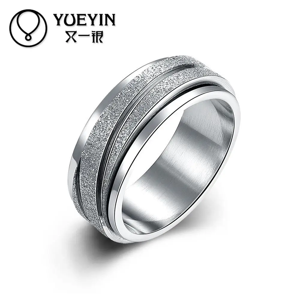 

New Fashion titanium steel ring for men Engraving letters finger rings big crystal popular design ring for lovers TGR005-A