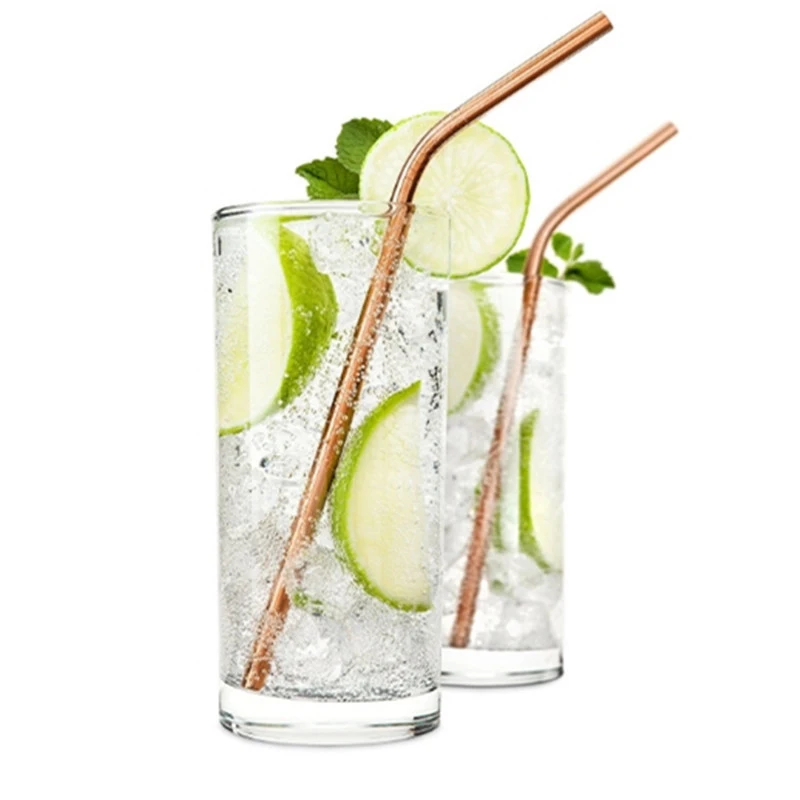 Rose Gold Bent Drinking Straws