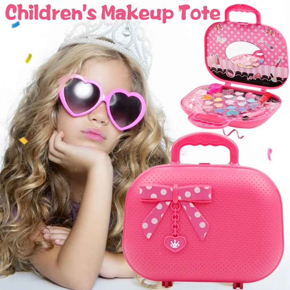 

Children's Cosmetics Princess Makeup Box Set Safe Non-Toxic Girl Makeup Kit Box Eyeshadow Lipstick Palette Box Girls Beauty Toy