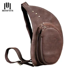 Мужская Натуральная Crazy Horse кожаная нагрудная сумка из воловьей кожи винтажная ручная работа на одно плечо сумка форма для пельменей сумки через плечо для мужчин