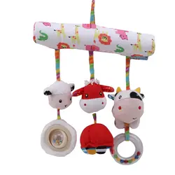 Детские игрушки успокоить Животные Погремушки для новорожденных кольцо колокола Happy Farm кроватки кровать коляска висит плюшевая